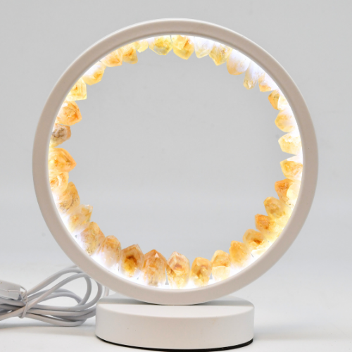 LAMPE RONDE BLANCHE EN CITRINE 