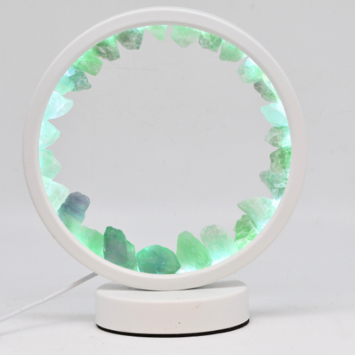 LAMPE RONDE BLANCHE EN FLUORINE 