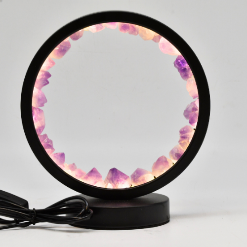 LAMPE RONDE NOIR EN AMETHYSTE 