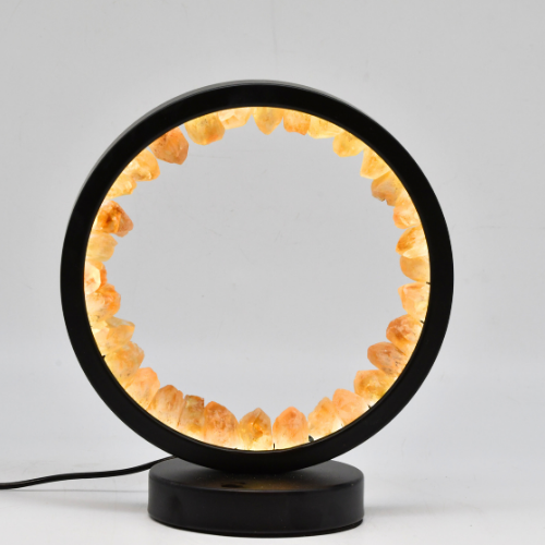 LAMPE RONDE NOIR EN CITRINE 