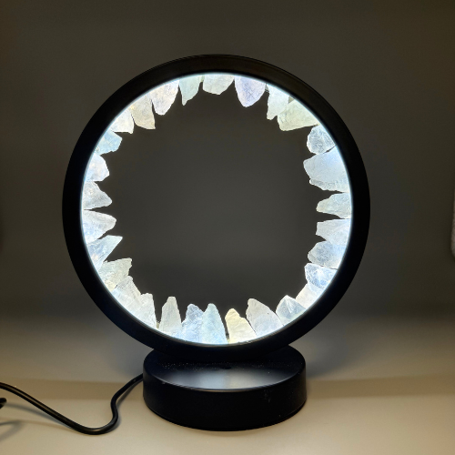 LAMPE RONDE NOIR EN CRISTAL DE ROCHE 