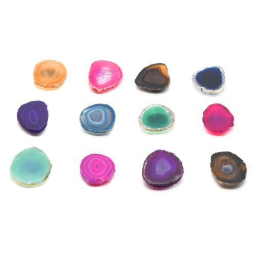 MAGNET EN AGATES N° 00 NATURELLES & TEINTÉES QUALITE EXTRA (x 12 pcs)