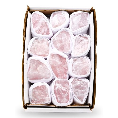 MINI FLAT DE QUARTZ ROSE BRUT QUALITÉ A
