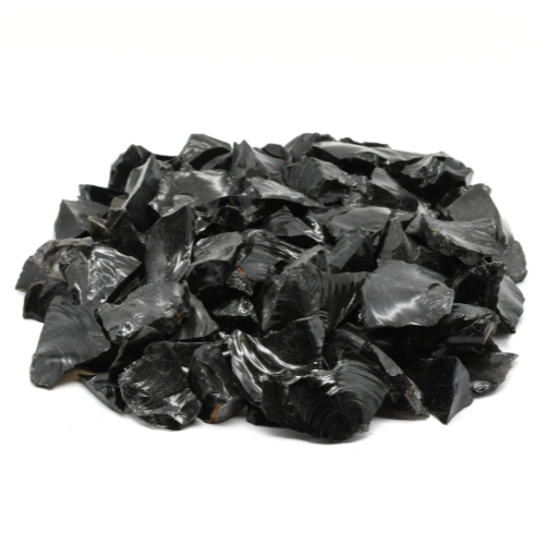 PIERRE BRUTE OBSIDIENNE NOIRE 2CM A 4CM (LOT 1KG)