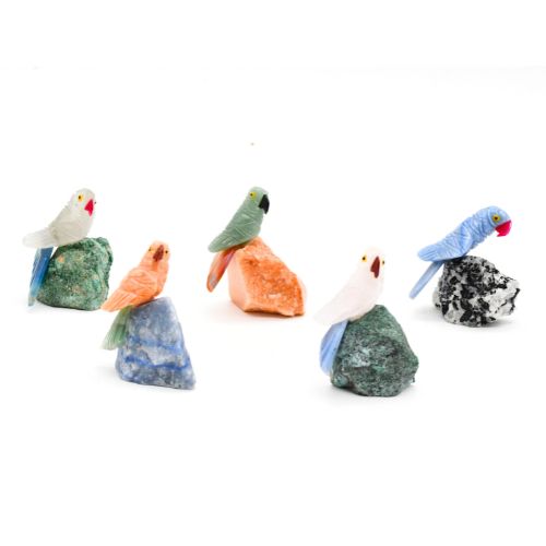 PETIT OISEAU ÉXOTIQUE SCULPTÉ EN PIERRES NATURELLES