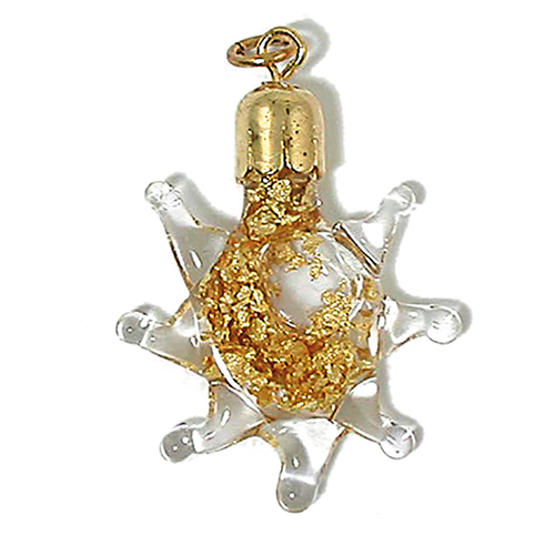 PENDENTIF SOLEIL DE FEUILLES D'OR