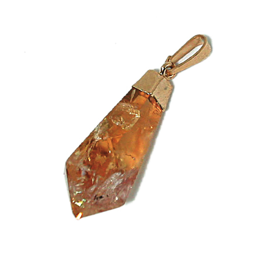 PENDENTIF POINTE POLIE CITRINE