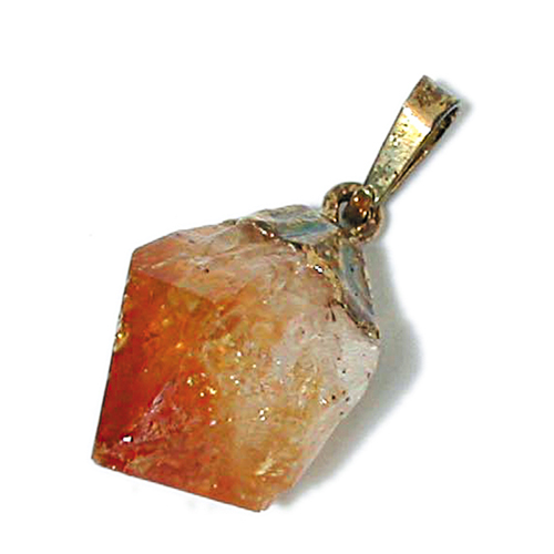 PENDENTIF POINTE BRUTE CITRINE