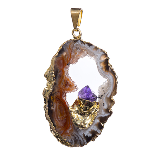 PENDENTIF AGATE AMÉTHYSTE 