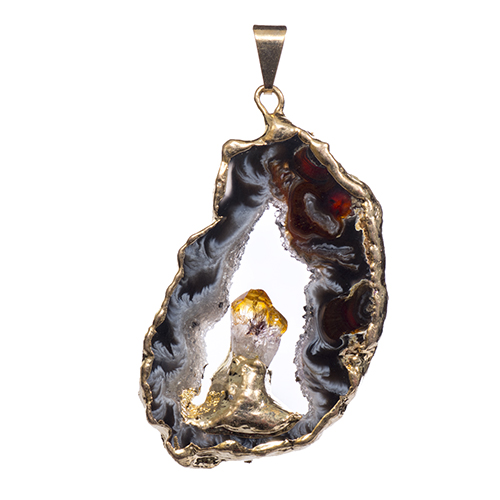 PENDENTIF AGATE CITRINE