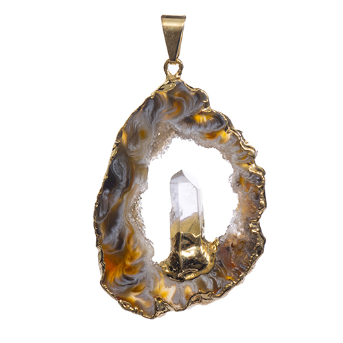 PENDENTIF AGATE CRISTAL DE ROCHE 