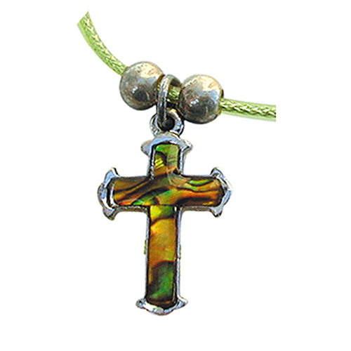 PENDENTIFS CORDONS ENFANT CROIX MULTICOLORE (x 12 pcs)