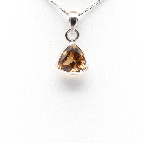 PENDENTIF <strong>CITRINE NATURELLE FACETTÉE</strong> ARGENT 925 