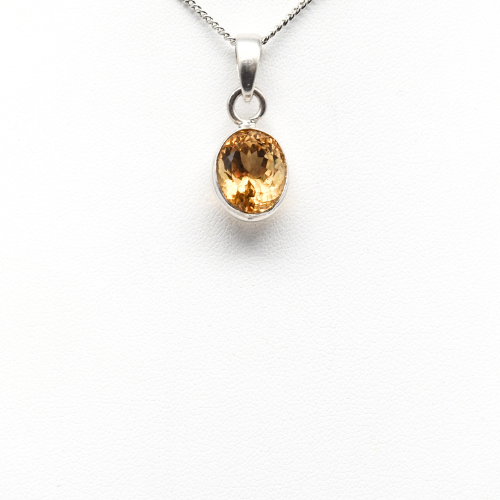 PENDENTIF <strong>CITRINE NATURELLE FACETTÉE</strong> ARGENT 925 