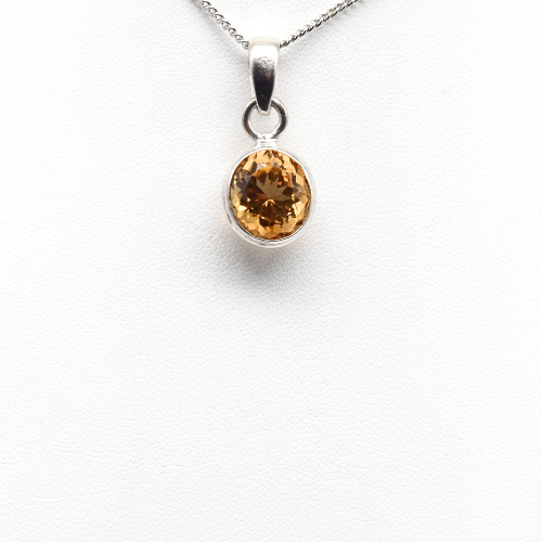 PENDENTIF <strong>CITRINE NATURELLE FACETTÉE</strong> ARGENT 925 