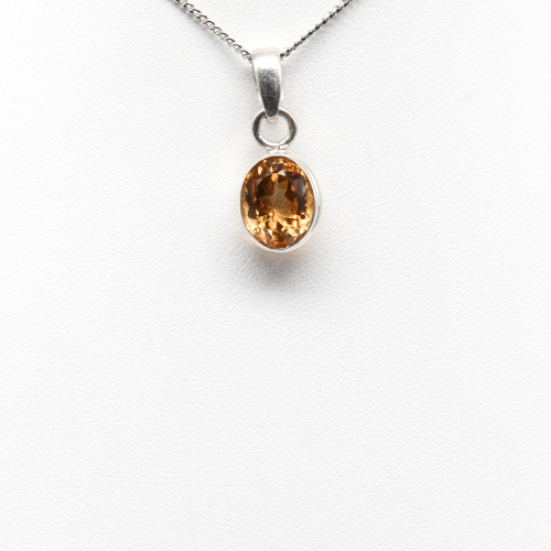 PENDENTIF <strong>CITRINE NATURELLE FACETTÉE</strong> ARGENT 925 