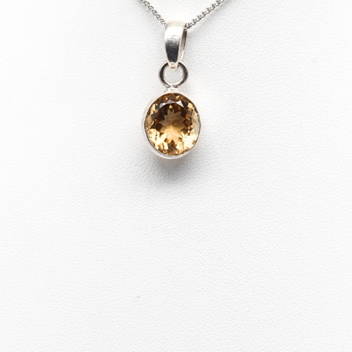 PENDENTIF <strong>CITRINE NATURELLE FACETTÉE</strong> ARGENT 925 