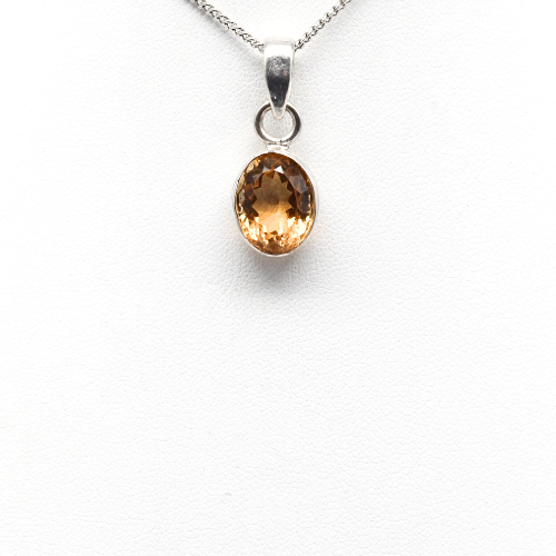 PENDENTIF <strong>CITRINE NATURELLE FACETTÉE</strong> ARGENT 925 