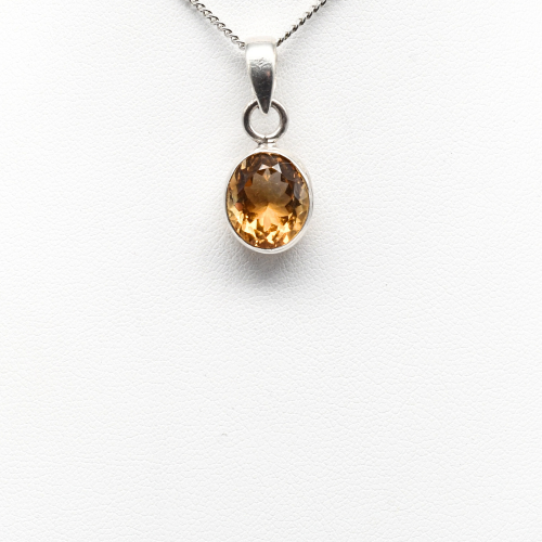 PENDENTIF <strong>CITRINE NATURELLE FACETTÉE</strong> ARGENT 925 