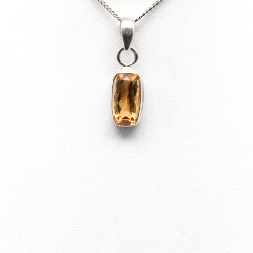 PENDENTIF <strong>CITRINE NATURELLE FACETTÉE</strong> ARGENT 925 