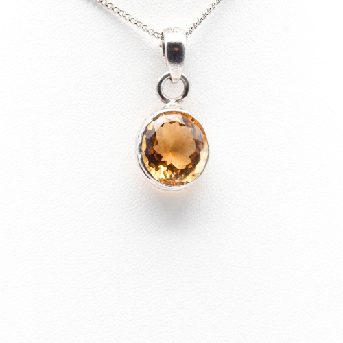 PENDENTIF <strong>CITRINE NATURELLE FACETTÉE</strong> ARGENT 925 