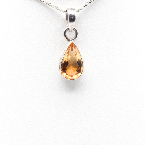 PENDENTIF <strong>CITRINE NATURELLE FACETTÉE</strong> ARGENT 925 