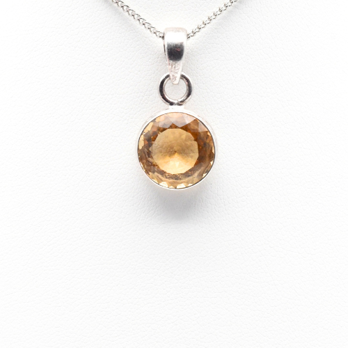 PENDENTIF <strong>CITRINE NATURELLE FACETTÉE</strong> ARGENT 925 