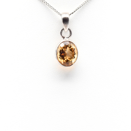 PENDENTIF <strong>CITRINE NATURELLE FACETTÉE</strong> ARGENT 925 