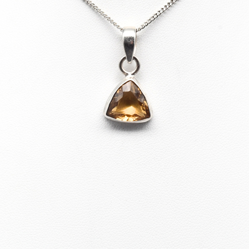 PENDENTIF <strong>CITRINE NATURELLE FACETTÉE</strong> ARGENT 925 