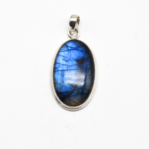 PENDENTIF <strong>LABRADORITE</strong> SUR MONTURE ARGENT 925 