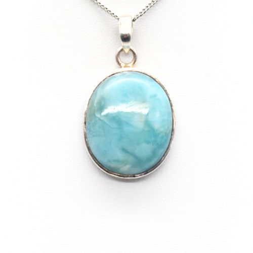 PENDENTIF <strong>LARIMAR</strong> SUR MONTURE ARGENT 925 