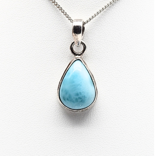 PENDENTIF <strong>LARIMAR</strong> SUR MONTURE ARGENT 925 
