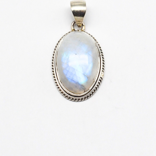 PENDENTIF <strong>PIERRE DE LUNE</strong> SUR MONTURE ARGENT 925 