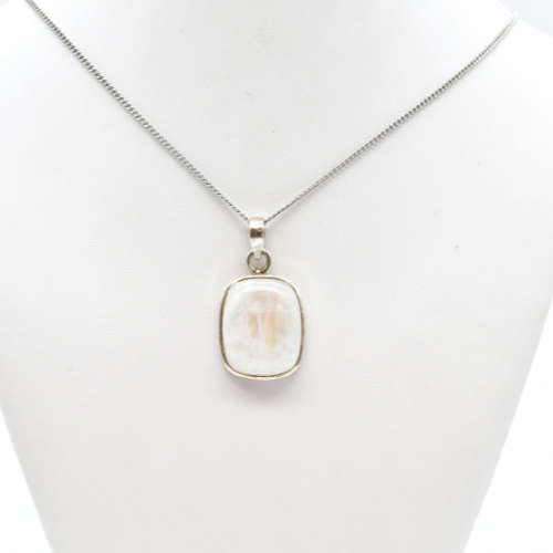 PENDENTIF <strong>PIERRE DE LUNE</strong> SUR MONTURE ARGENT 925 