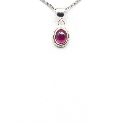 PENDENTIF <strong>RUBIS</strong> SUR MONTURE ARGENT 925 