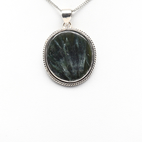 PENDENTIF <strong>SÉRAPHINITE</strong> SUR MONTURE ARGENT 925 