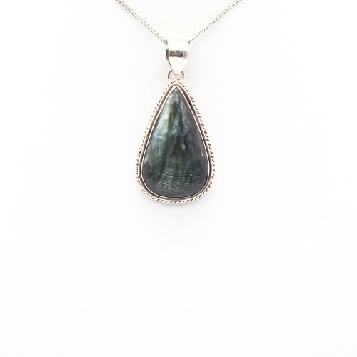 PENDENTIF <strong>SÉRAPHINITE</strong> SUR MONTURE ARGENT 925 