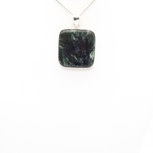 PENDENTIF <strong>SÉRAPHINITE</strong> SUR MONTURE ARGENT 925 