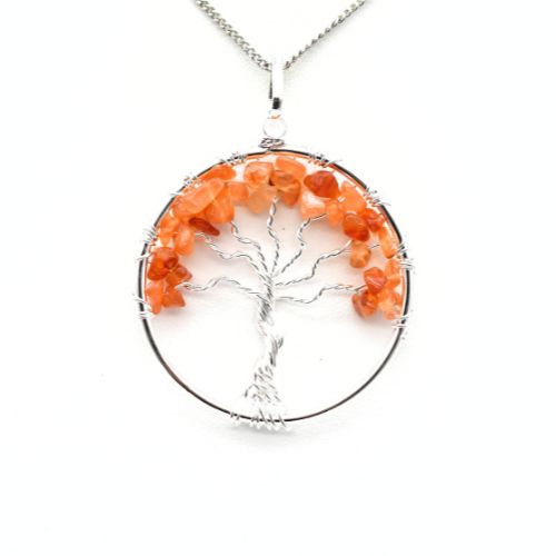 PENDENTIF <strong>ARBRE DE VIE</strong> EN CORNALINE 