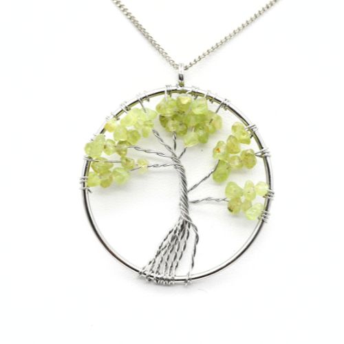 PENDENTIF <strong>ARBRE DE VIE</strong> EN PÉRIDOT