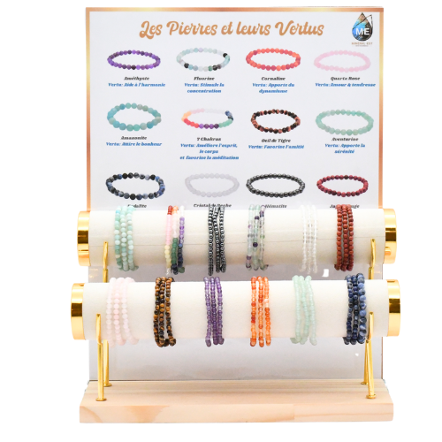 PRÉSENTOIR <strong>BRACELETS 4mm</strong> (x36pcs) 2 rangs