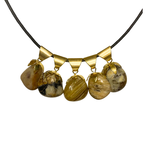 PENDENTIFS CALCEDOINE MARRON (Sachet de 5 pièces)