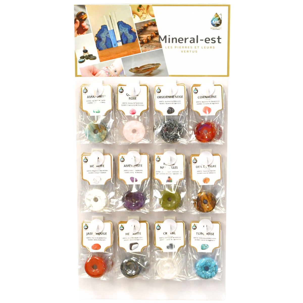 PRÉSENTOIR MURAL PENDENTIFS DONUTS (x 84pces) QUALITÉ A