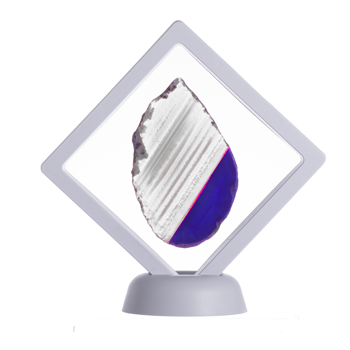 PRÉSENTOIR TANSPARENT CARRÉ BLANC POUR BIJOUX (x10pièces)