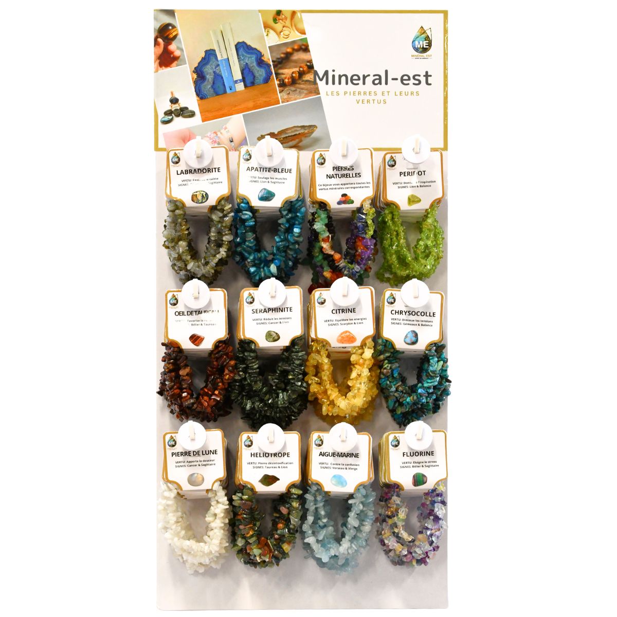 PRÉSENTOIR MURAL BRACELETS BAROQUE Extra (x120 pces) Qualité EXTRA