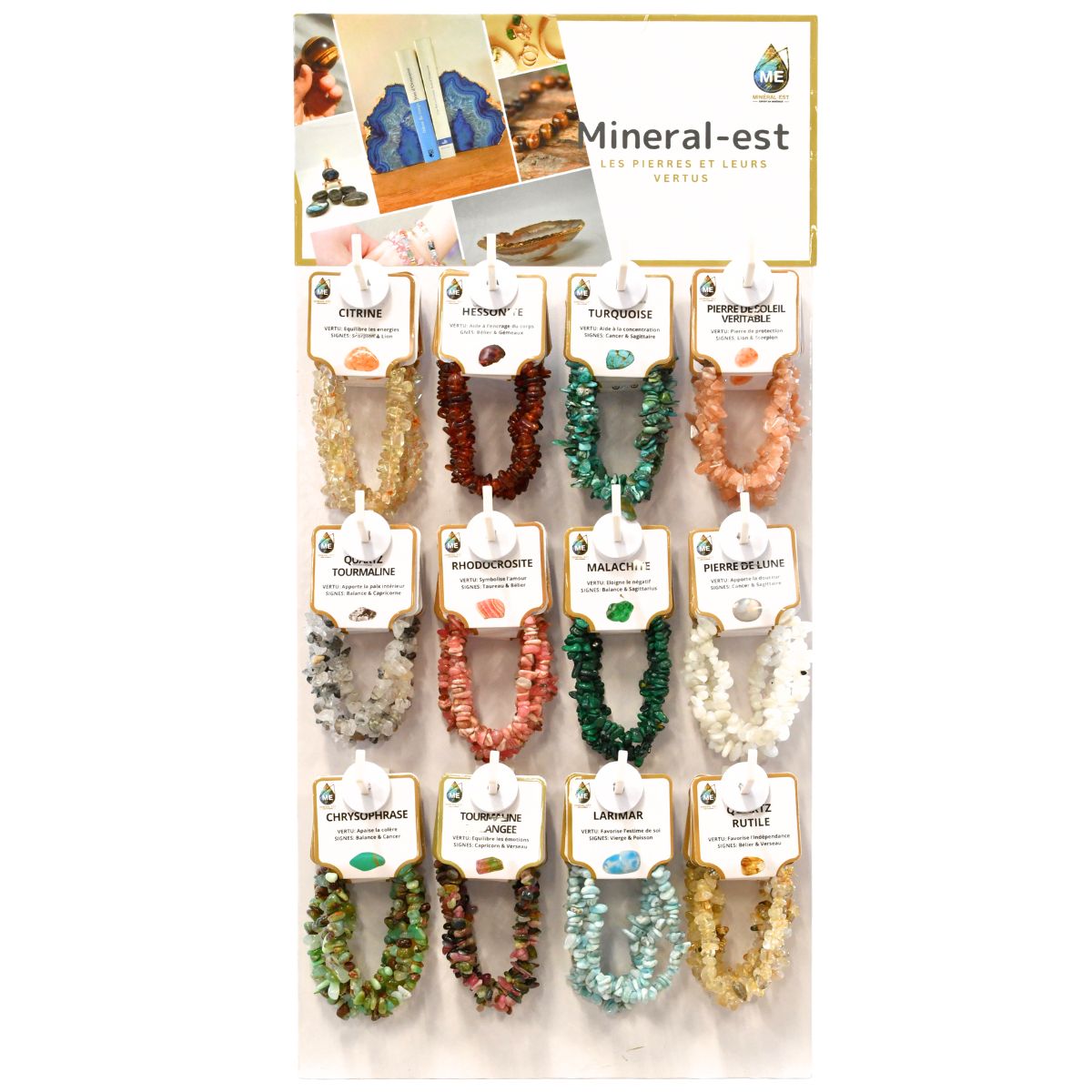 PRÉSENTOIR MURAL BRACELETS BAROQUE (x60 pces) Qualité SUPER EXTRA
