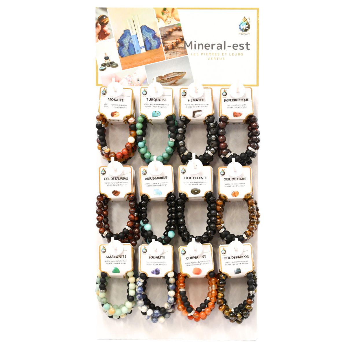 PRÉSENTOIR MURAL BRACELETS HOMME (x 60 pces) 