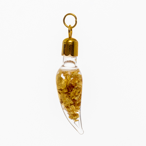 PENDENTIF <strong>PIMENT</strong> DE FEUILLES D'OR