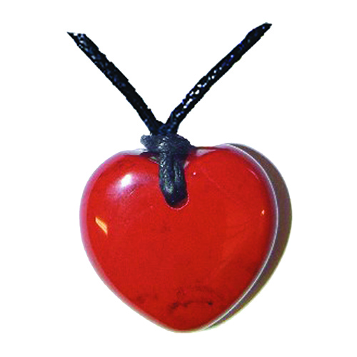 PENDENTIFS COEUR JASPE ROUGE (x3 pcs) QUALITÉ A