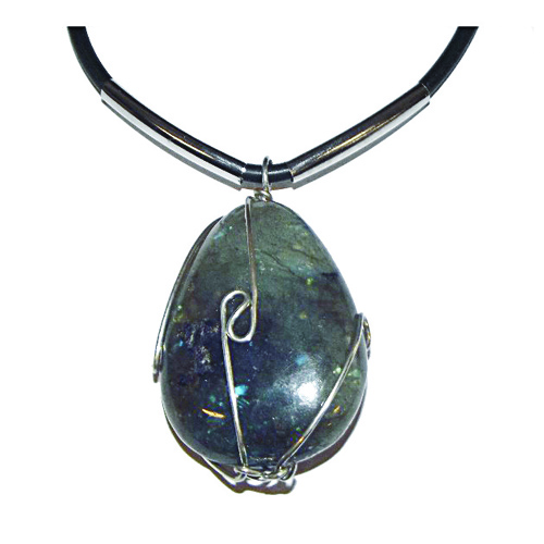 COLLIER CAGE LABRADORITE
